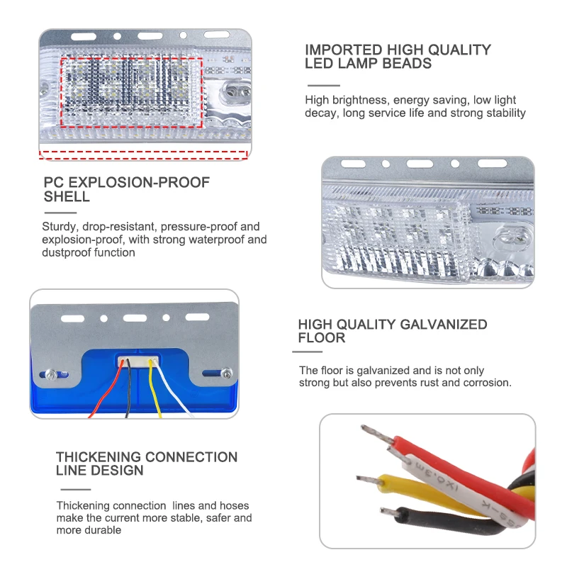 ATcomm LED Грузовик Рабочий свет RGB трейлер боковой задний сигнальный фонарь