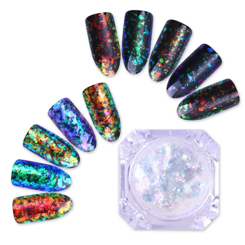 5Pcs Chameleon Cloud Paillette Nail Flakes Powder Iridescent Irregular Sequins DIY Gel Polish Decoration | Красота и здоровье