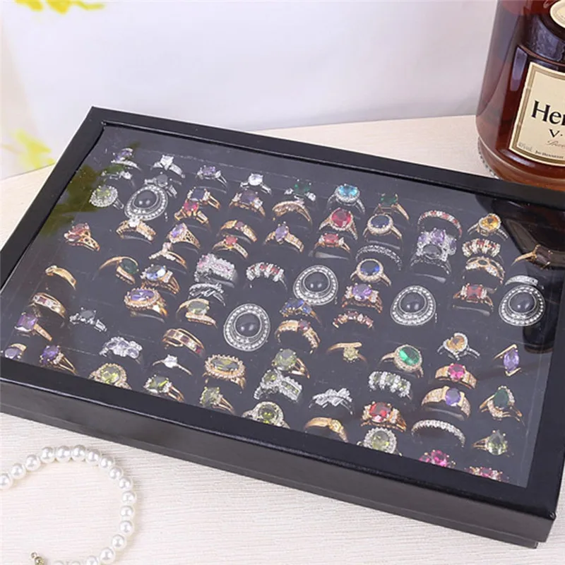 Прозрачный органайзер для хранения колец серег ювелирных изделий|Упаковка и