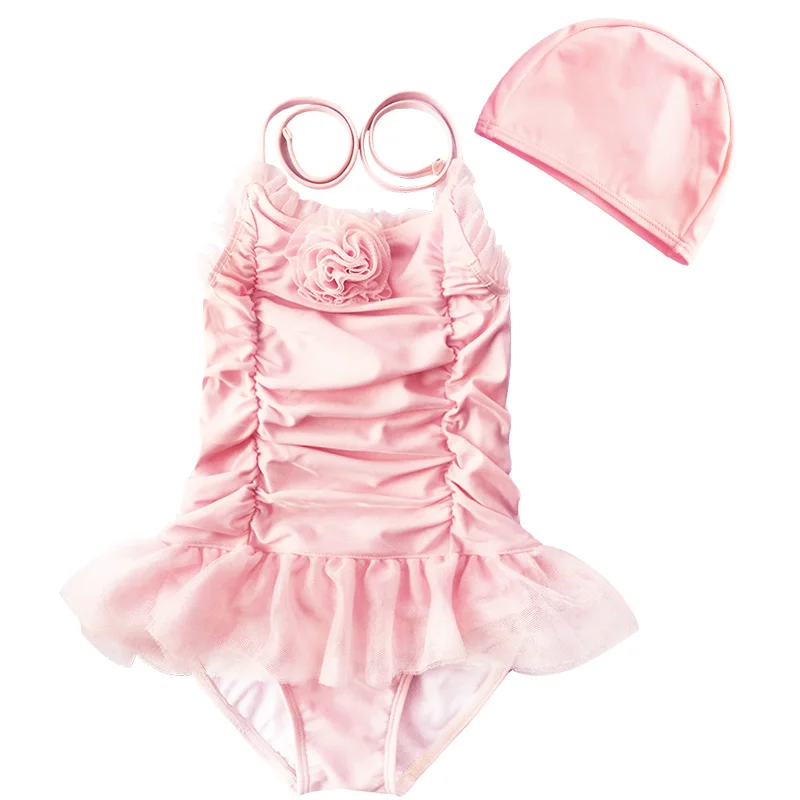 Детский купальный костюм шапочка для плавания комплект девочек юбка принцессы