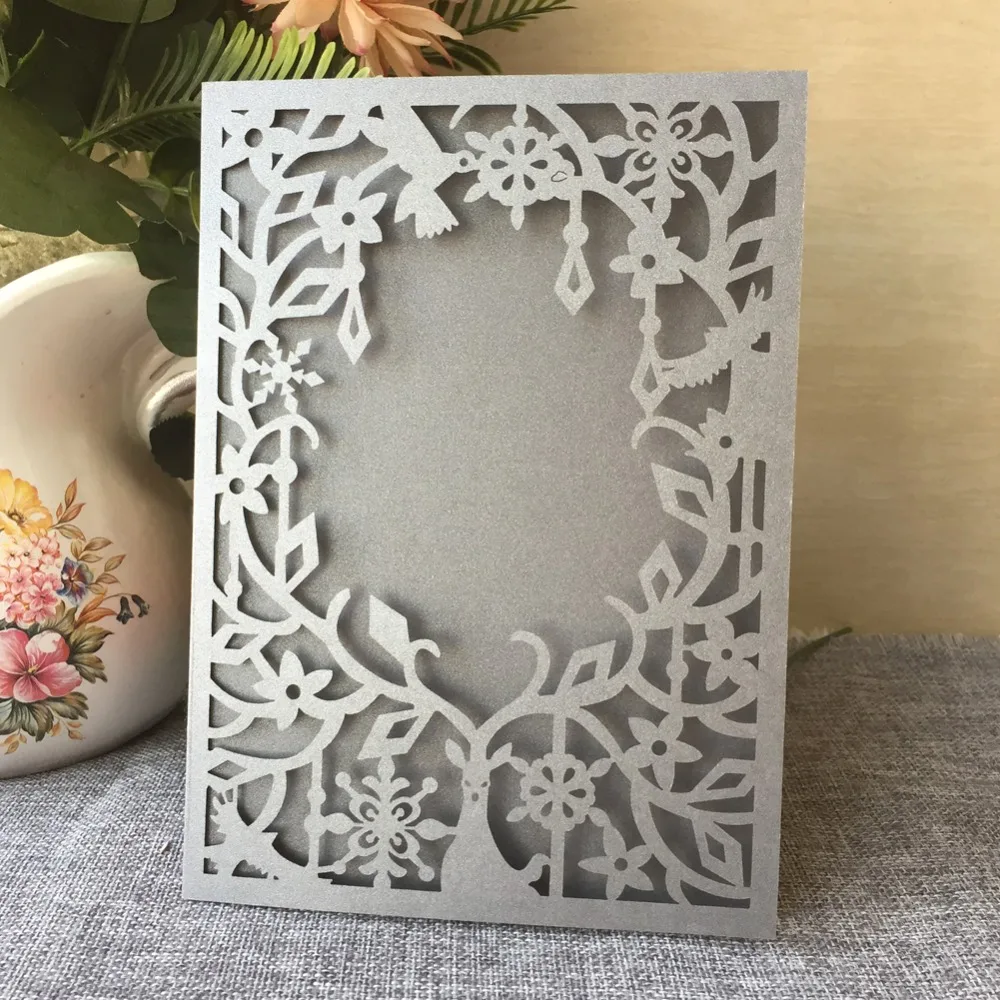 

100pcs/lot 2019 New Wedding Invitations Card Laser Cut Birthday Greeting Gift Card Event Party Supplies Wedding Decorations