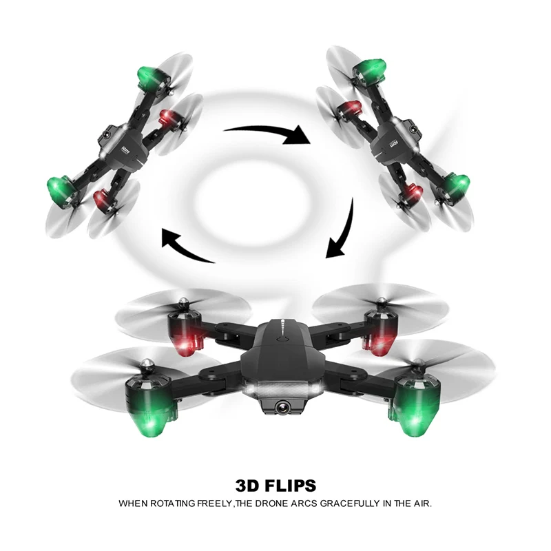 Дрон с HD камерой 720P складной недорогой Радиоуправляемый вертолет Wi Fi FPV 100 м rtf