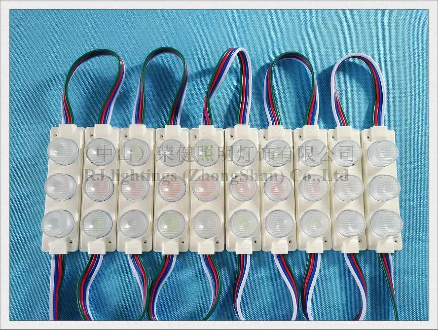 3 светодиодный 3 Вт SMD3030 RGB светодиодный модуль, светильник, задний светильник с объективом, светильник для коробок DC12V 75 мм* 20 мм 3 Вт 360lm алюминиевая печатная плата