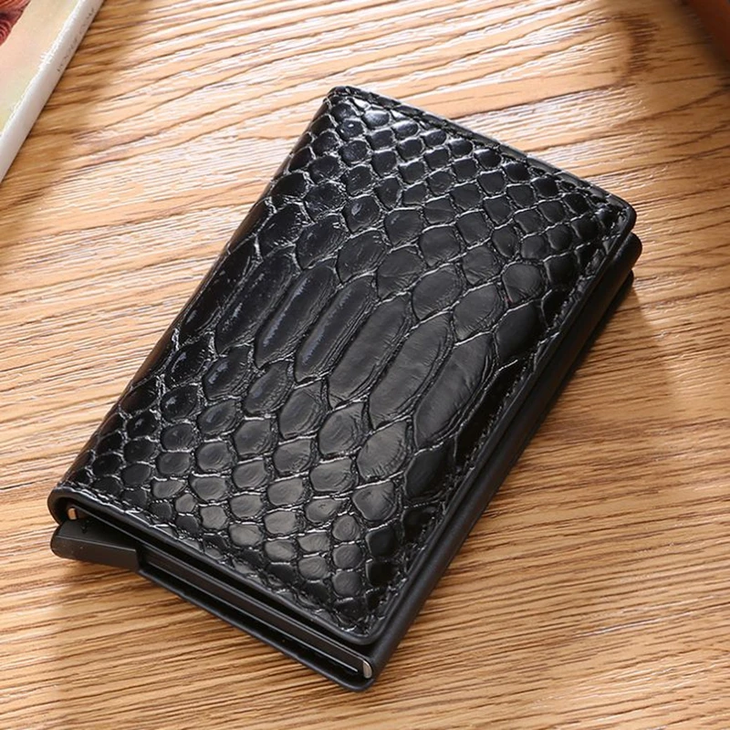 Serpentine искусственная кожа Rfid мужские кошельки сумка для денег умный мини