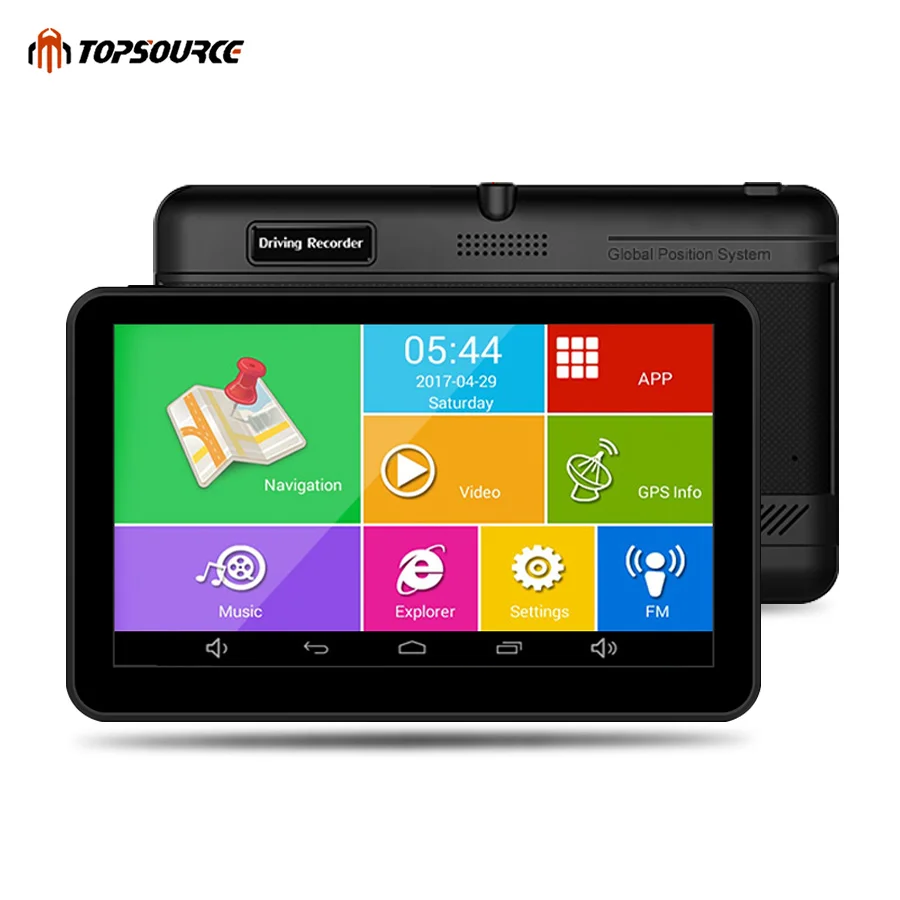 TOPSOURCE gps навигации 7 &quotAndroid 16 ГБ автомобиля WI FI видео HD 1080 P 1024*600 навигатор России
