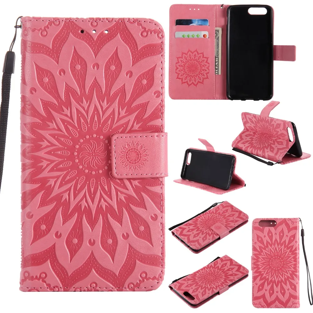 Чехол для One Plus 5 A5000 дюйма флип-чехол телефона с отделением карт Подсолнух