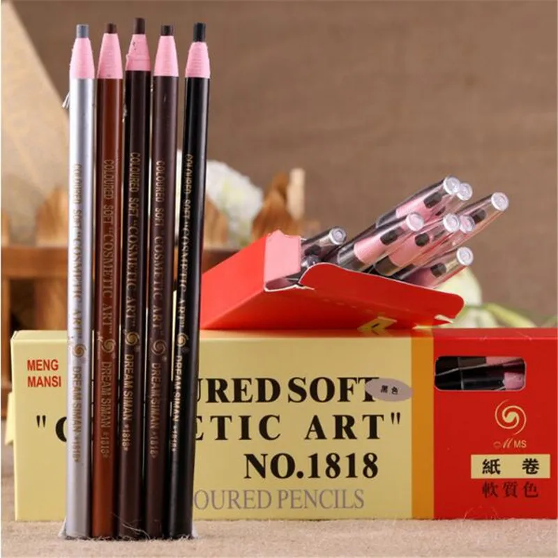 Карандаш для бровей водостойкий 12 шт.|cosmetic holder|cosmetic bracestool lock |