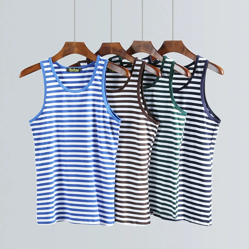 Хлопковый мужской жилет летний топ на бретелях одежда для бодибилдинга без