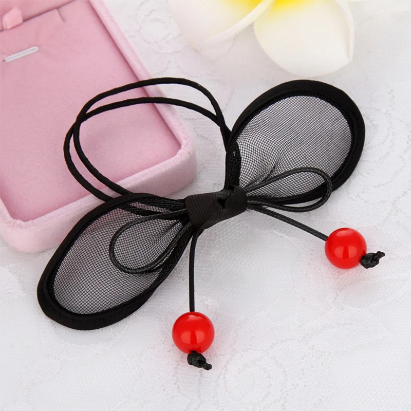 Новинка корейский стиль вишневая кожа для женщин модные банты волос с красным