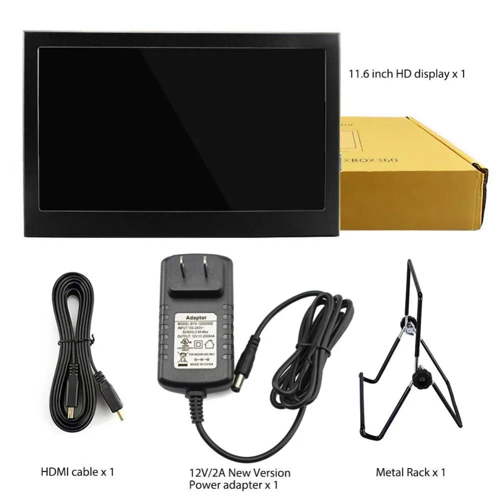 

11.6 inch IPS HD LCD 1080P Monitor Mini Computer&TV Display with Speakers and Hdmi,VGA for Raspberry Pi WiiU Xbox 360 Windows