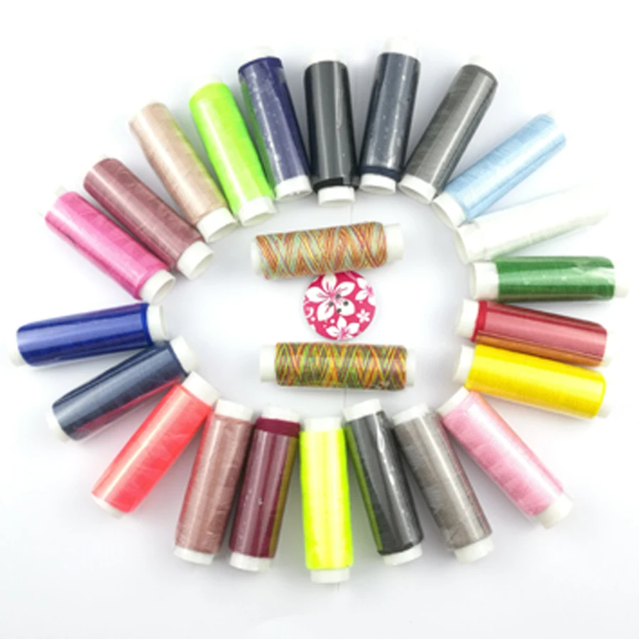 

Швейные нитки 24 цвета 200 ярдов полиэфирная Вышивка Швейные нитки для ручного шитья и машин пэчворк, аксессуары для шитья