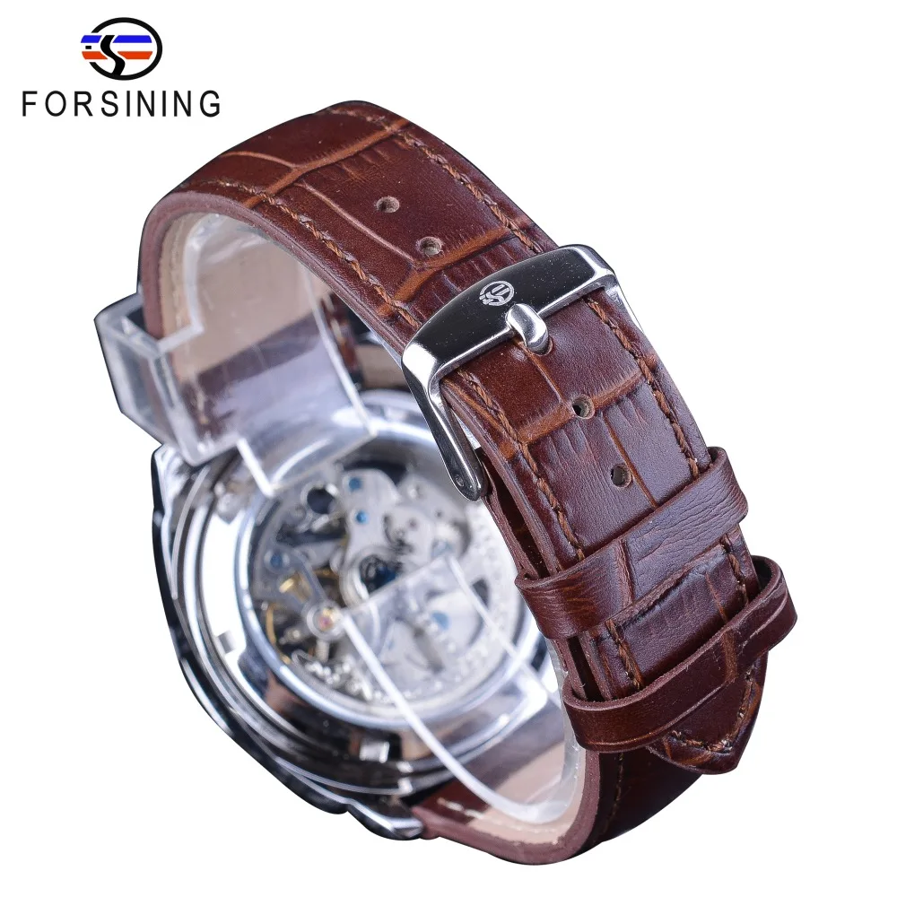 Часы скелетоны мужские из серебра 2018 пробы водостойкие с автоподзаводом|Мужские