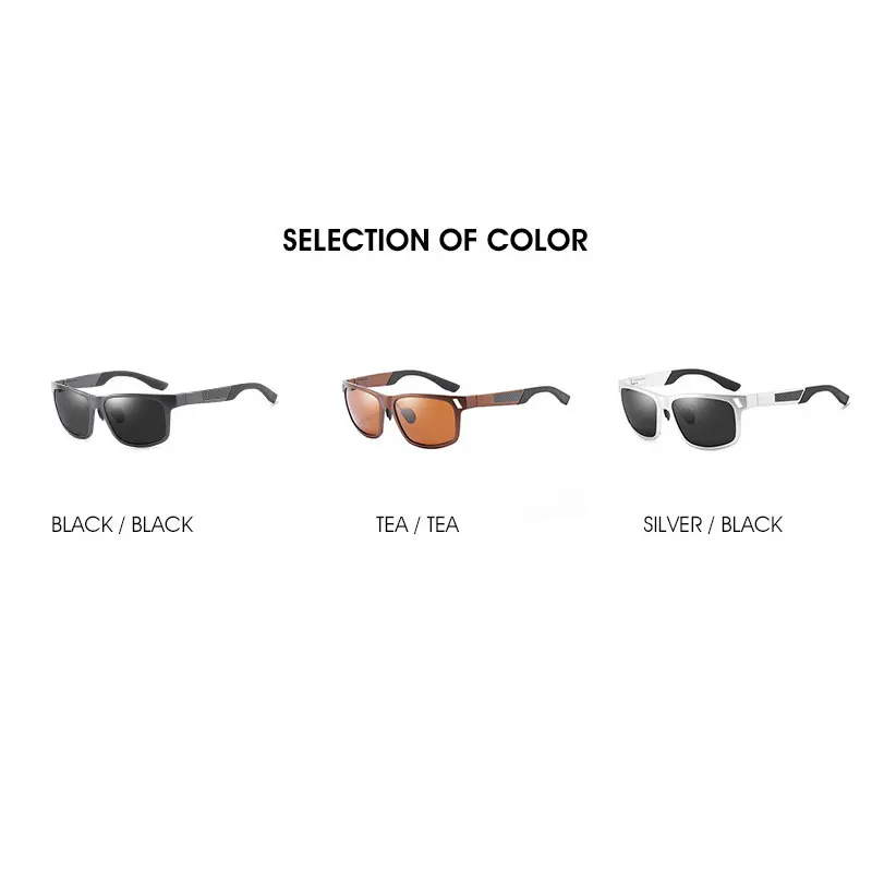 

HDCRAFTER Men Polarized Sunglasses Ultra Light Aluminium Mirror Sun Glasses Square Eyewear Accessories Men Female gafas UV400