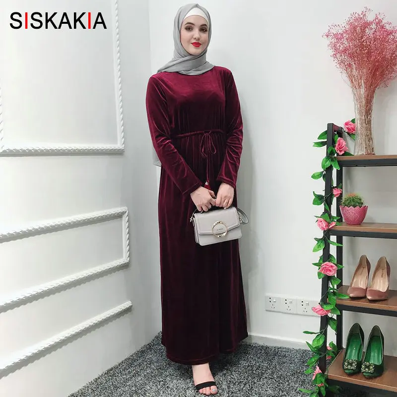 Длинное платье Siskakia Ramadan короткое Однотонное Платье макси с кисточками и поясом