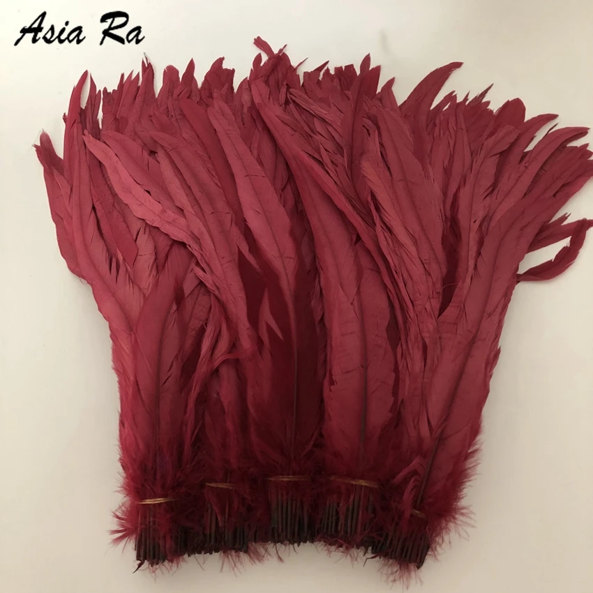 Тепло! Бесплатная доставка распродажа 50 шт. бордовый цвет петух перо фазана длина