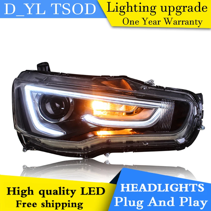 Стайлинга автомобилей головной светильник s для Lancer EX 09 16 светодиодный налобный