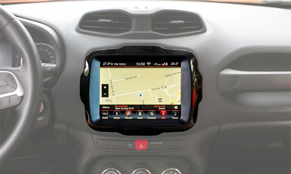 8,4 дюймов, Накладка для gps-навигатора, оранжевый/красный/углеродное волокно/серебро, для Jeep Renegade+, аксессуары для салона автомобиля, наклейки для автомобиля