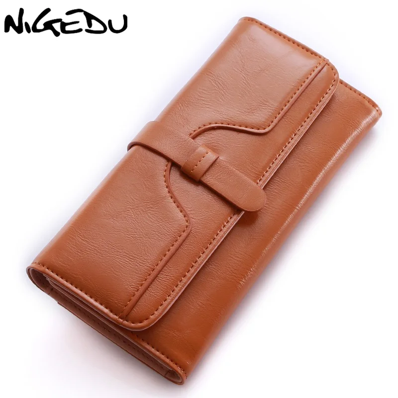 Винтажный женский длинный кошелек для телефона Дамский бумажник из