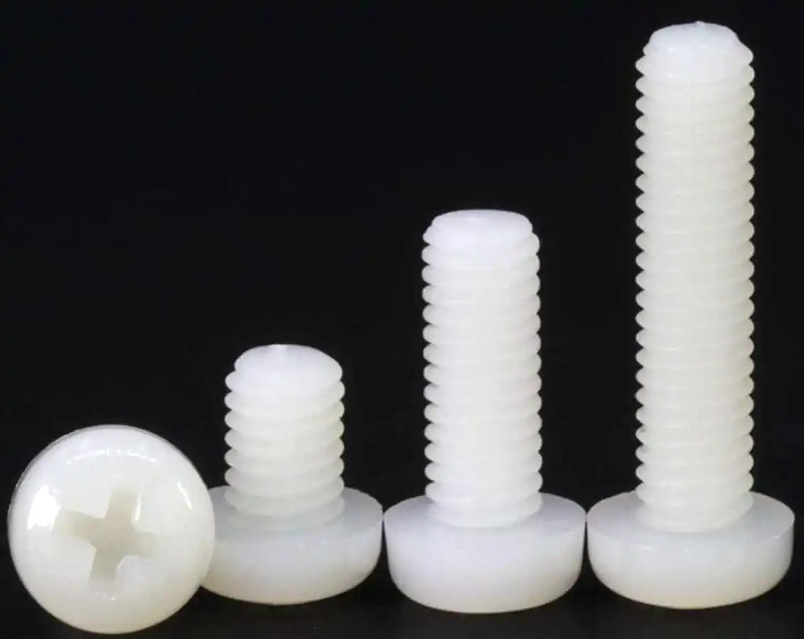 

100pcs M2 Pitch 0.4 4/5/6/8/10/12mm Full Nylon Phillips Cross Pan Head Machine Screws