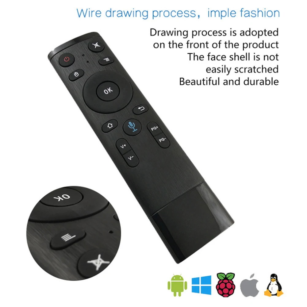 Q5 Air Mouse Bluetooth Voice Remote Control For Smart TV Android Box IPTV Wireless 2.4G Voice Remote Control With USB Receiver