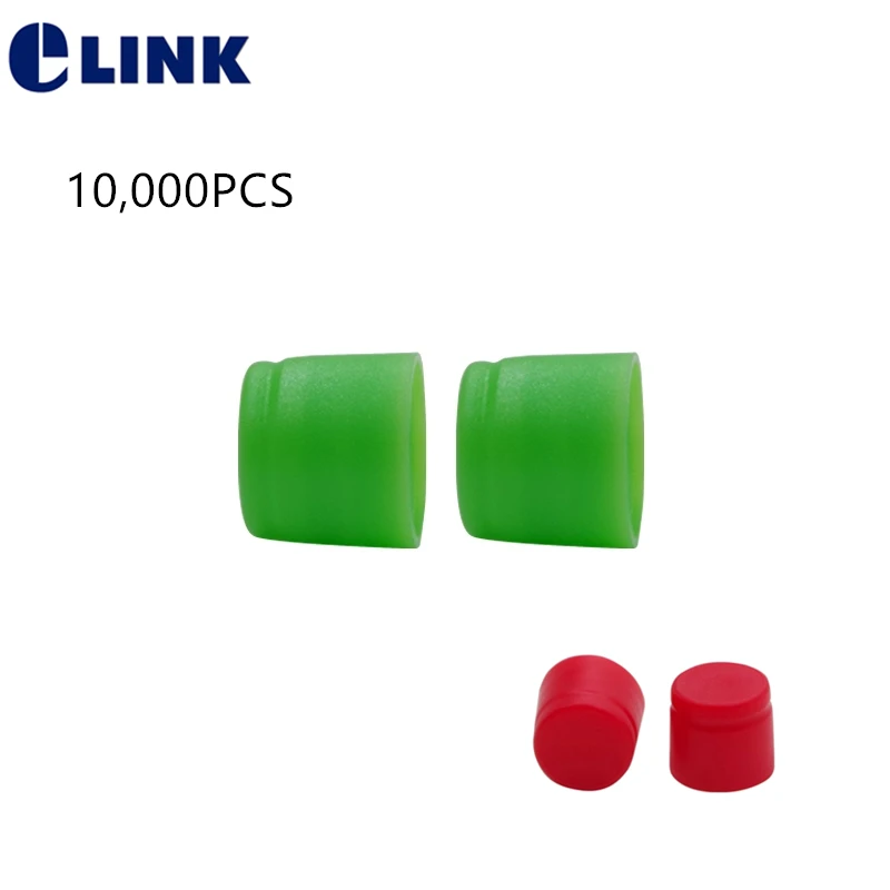 10k pcs dust caps for FC fiber optic adapter red green plastic type for ftth connector fibra optica factory supply ELINK
