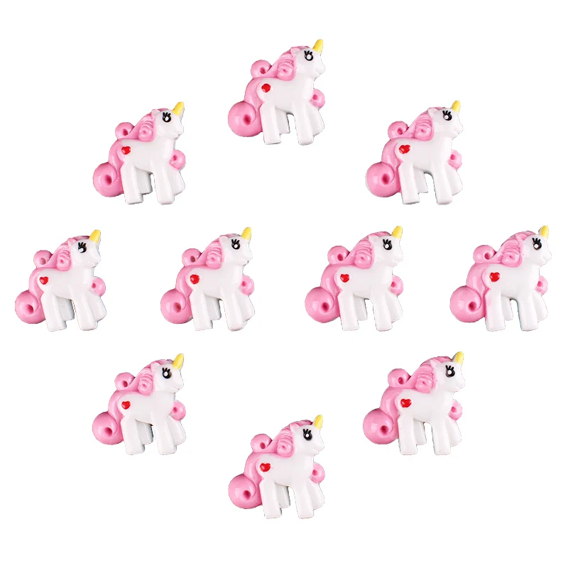 Оптовая продажа 50 шт. милые Мультяшные лошади 3D плоский задник из смолы