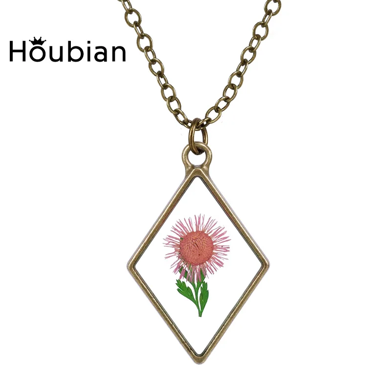 Houbian Time Gems кулон с высушенным цветком ожерелье Cute Forever Flower Кулон Ожерелье Веревка