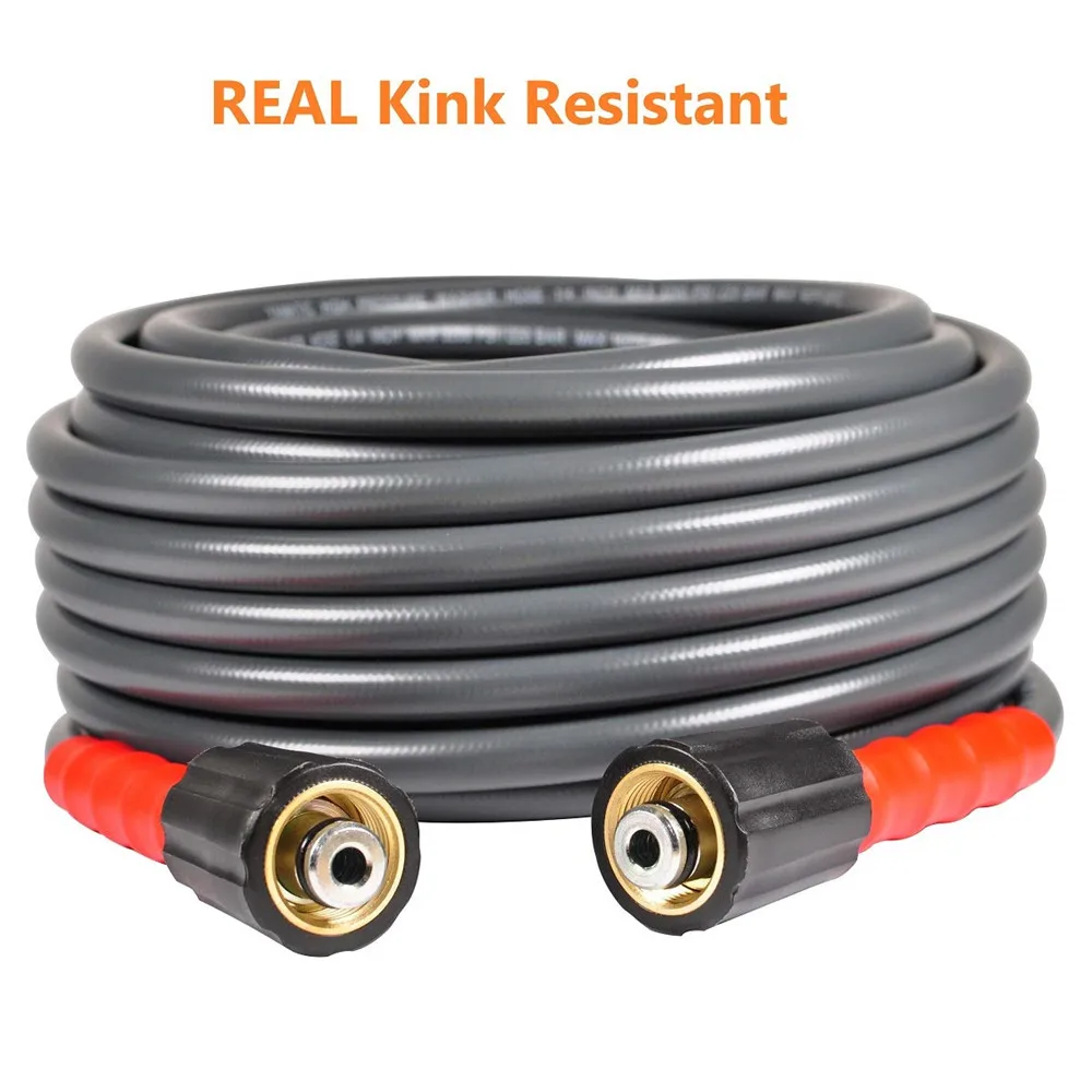 Шланг для мойки высокого давления YAMATIC 3200 PSI 25 футов 1/4 дюйма без катка с(2) M22-14mm для мойки автомобиля Удлинительный шланг для очистки воды