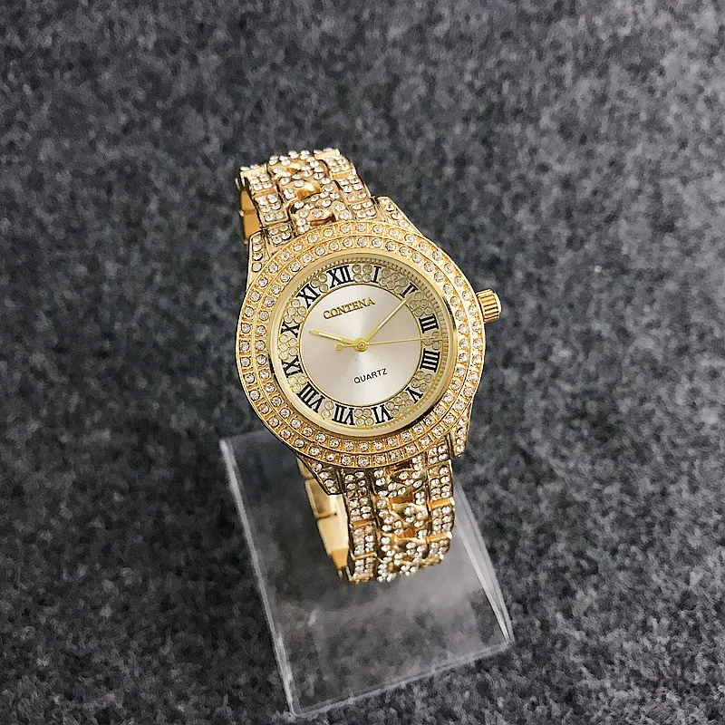 Relogio Feminino розовое золото женские часы ярко розовые Кристальные модные известный