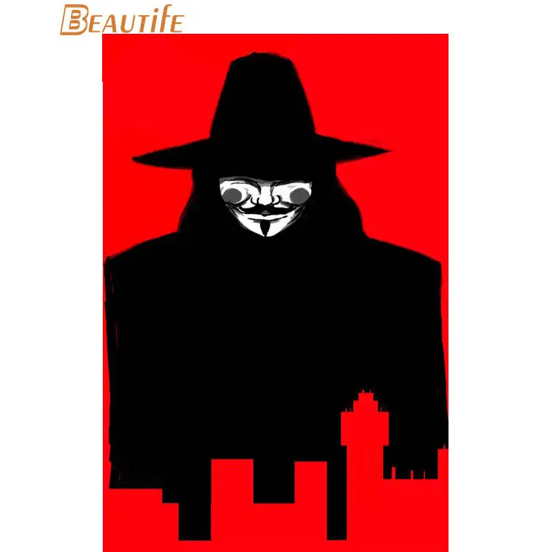 Пользовательские V for Vendetta плакат ткань Шелковый украшения дома настенный