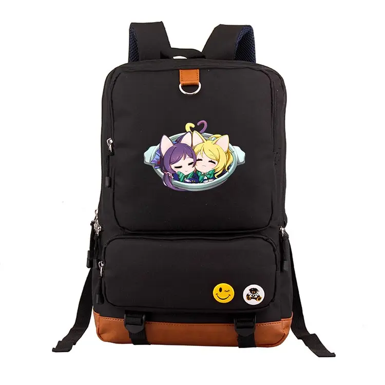 Аниме Любовь жить Обувь для девочек мультфильм Рюкзак Студенты Bagpack ноутбук Рюкзаки дети девушка большой Ёмкость портфель Школьные ранцы