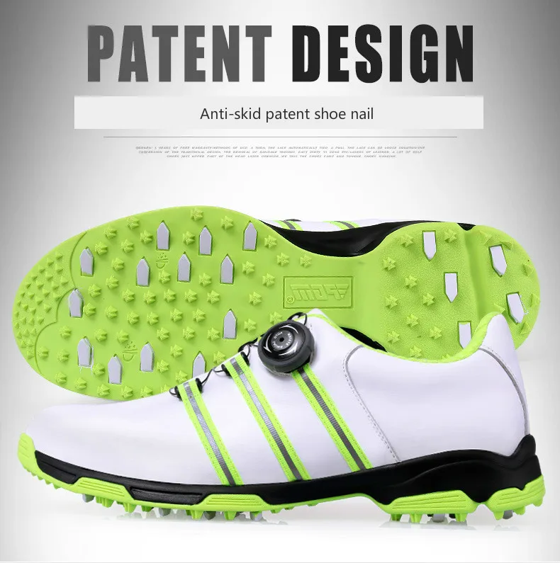 Мужские Нескользящие туфли для гольфа PGM лакированные летние водонепроницаемые