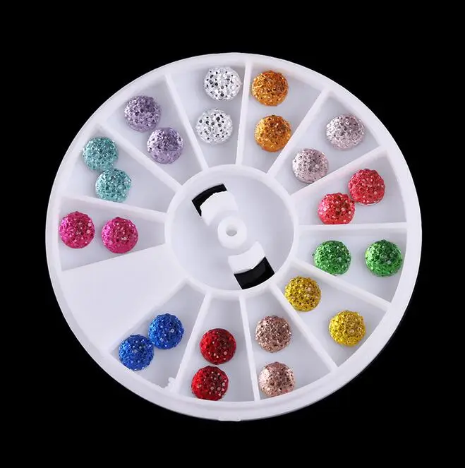 24 шт смешанные цвета 6 мм насадок для ногтей кристалл дизайна украшения diy