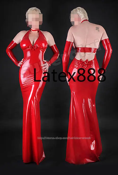 Латексная резина Gummi Kleid платье 0,45 мм комбинезон Ganzanzug Rot комбинезон