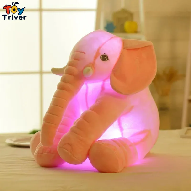 Красочная светящаяся светодиодная подсветка в виде слона плюшевая игрушка