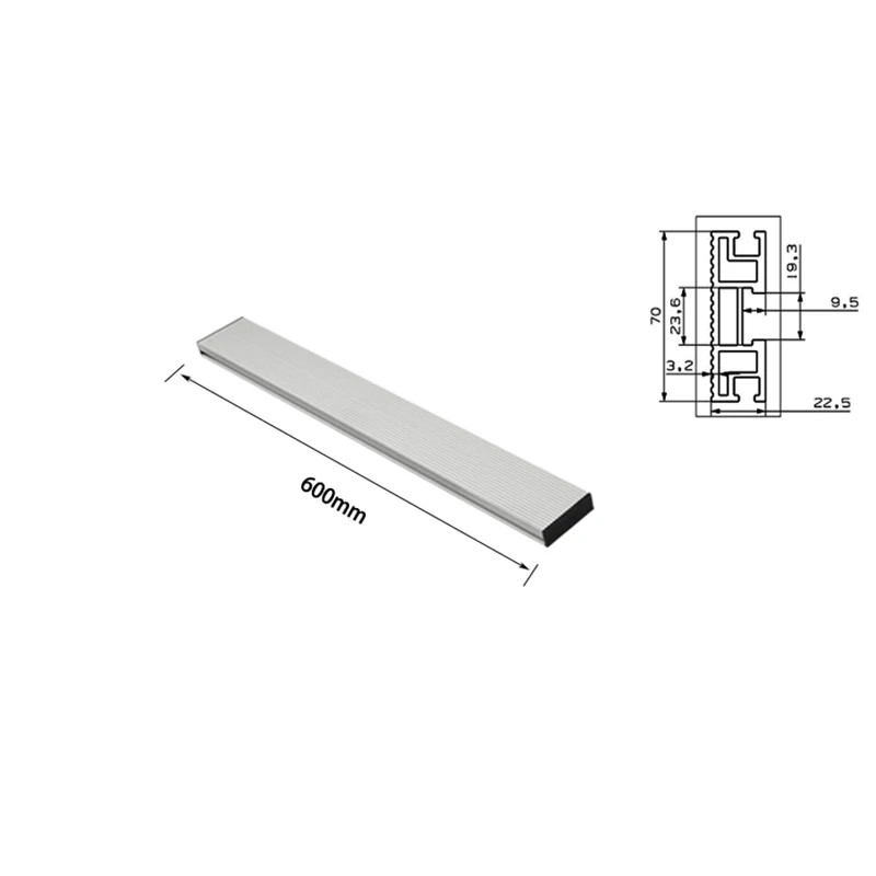 600mm Алюминиевый профиль 70 мм высота Т-треков деревообрабатывающий забор для деревообрабатывающий верстак DIY 450 мм/600 мм/800 мм длина - Цвет: 600mm