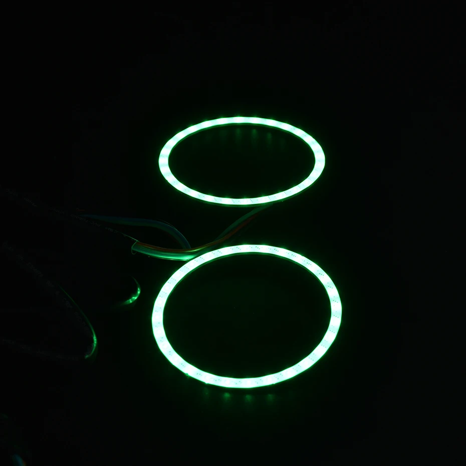 RONAN RGB angel eyes 80 мм квадратные кольца Halo красочные глаза ангела 12 в фары автомобиля мотоцикла с 24 контроллеры, кнопки без батареи