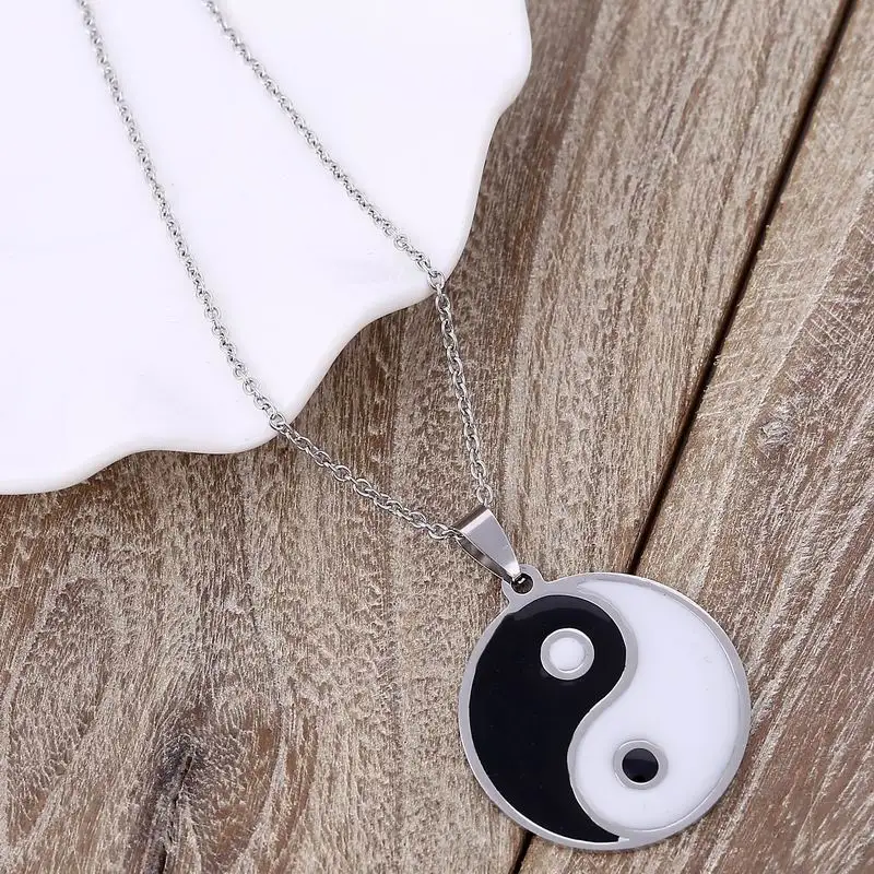 Мужское ожерелье из нержавеющей стали в китайском стиле Yin Yang кулон для Тай Чи