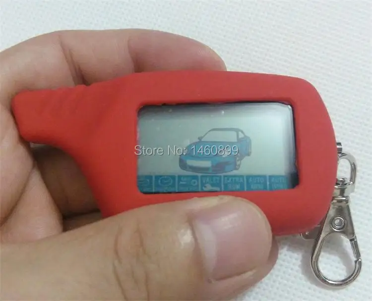 B9 2-way lcd пульт дистанционного управления цепь для ключей брелок цепь+ синий силиконовый чехол для ключа для двухсторонней автомобильной сигнализации Starline B9