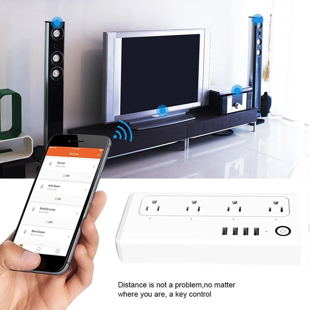 4 USB порта Голосовое управление Smart Wifi power Strip surge protector несколько розеток питания для Amazon Echo Alexa Google домашний таймер