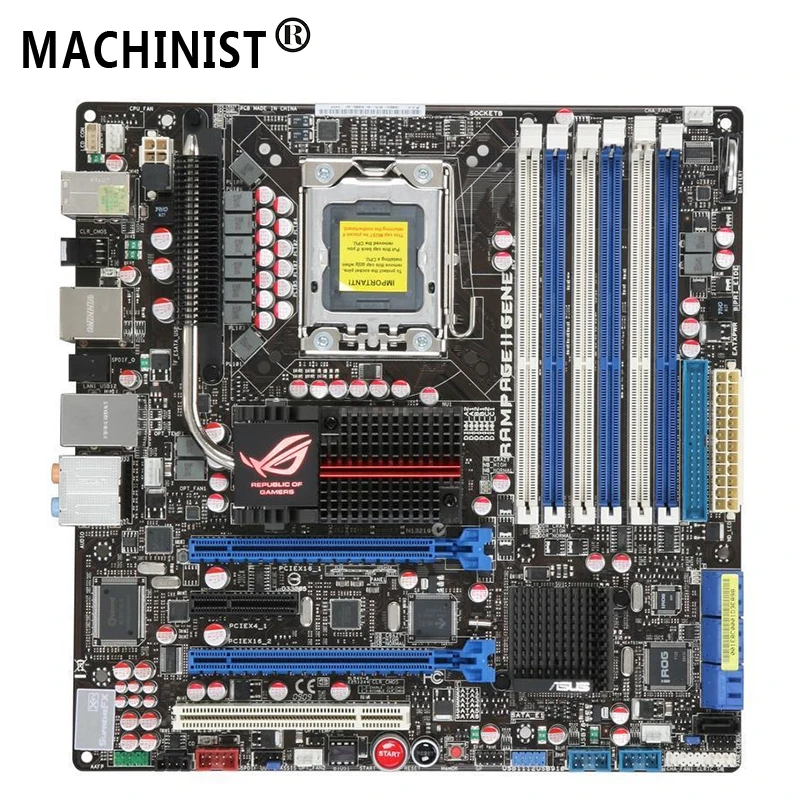 X58 LGA 1366 для ASUS RAMPAGE II GENE настольная материнская плата LGA 1366 Core i7 Intel X58 DDR3 Micro ATX полностью протестированная