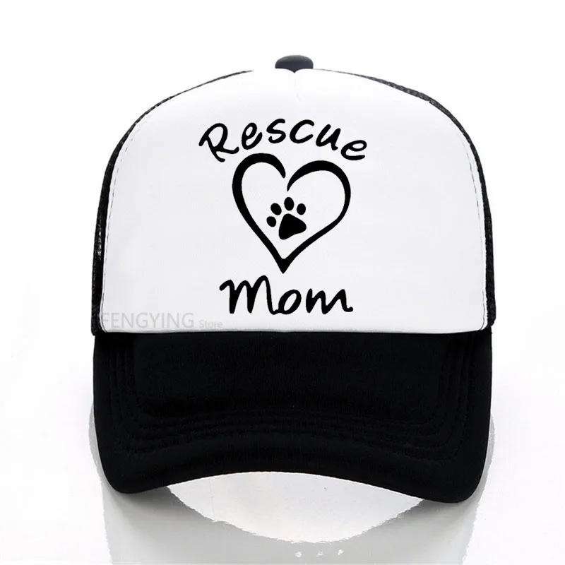 

Unisex Paw Trucker Hat Home Is Where Dog Is Baseketball Caps Rescue Mom Heartbeat Line Snapback Hats Hand Paw Mesh Caps