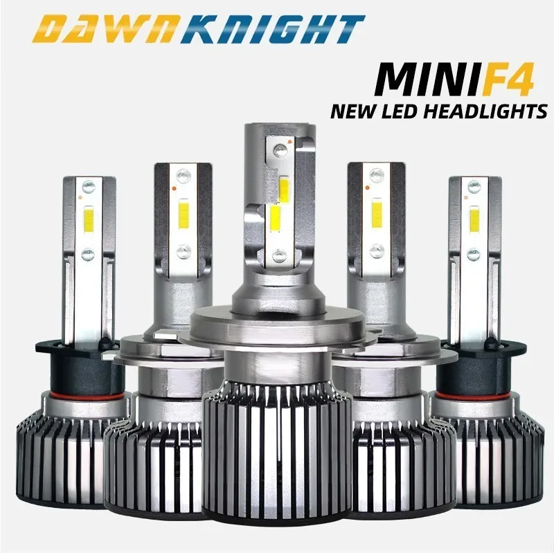 DAWNKNIGHT 2 шт. H7 светодиодная лампа H4 H1 H3 H8/H9/H11 H27/880 9005/HB3 9006/HB4 D2S(R/C) F4 CSP чип для фар мини