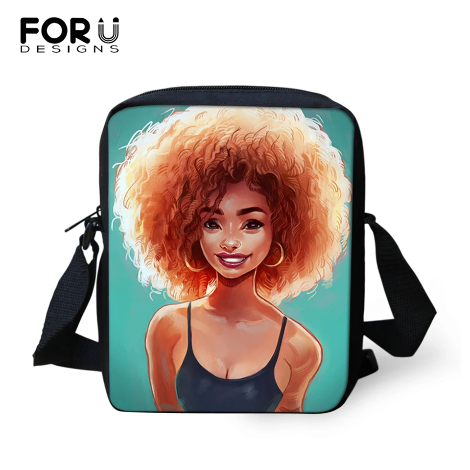 FORUDESIGNS/черные сумки-мессенджеры для девочек с рисунком, модные женские сумки через плечо, мини-закрылки на молнии