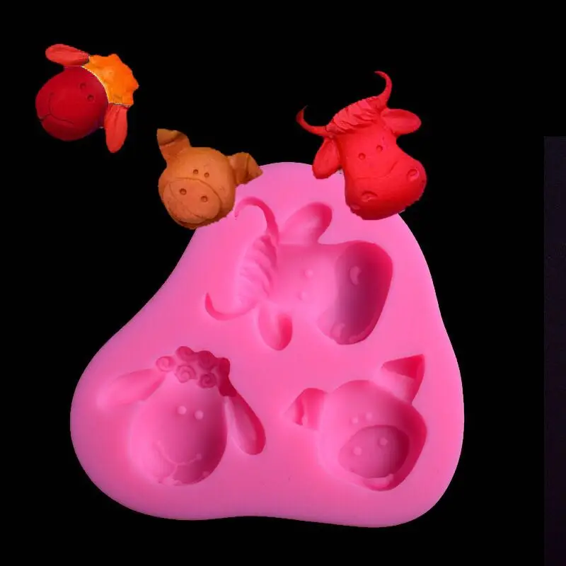 1 шт. для крупного рогатого скота/Овцы/Свиньи головы силиконовая смола прессформы