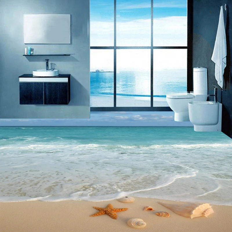 Современные Простые 3D стерео фотообои для пола с рисунком морской звезды