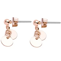 double small round metallic slices golden beads stud women little stud earrings