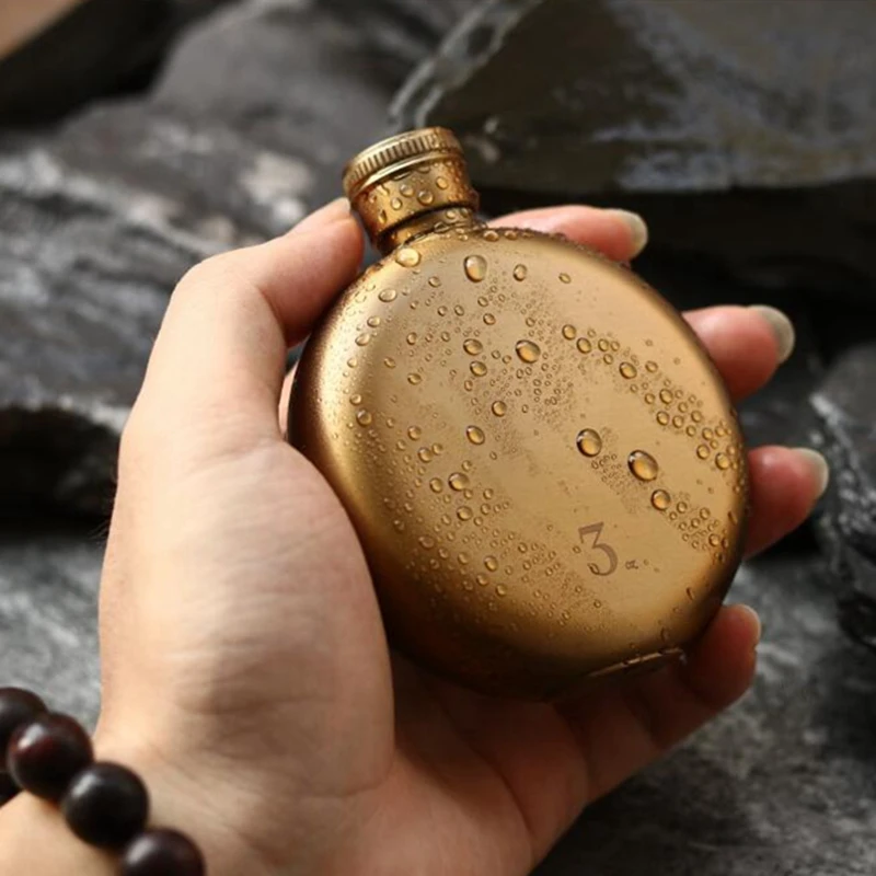 3oz/5 унций из нержавеющей стали с медным покрытием мини плоская фляжка модное