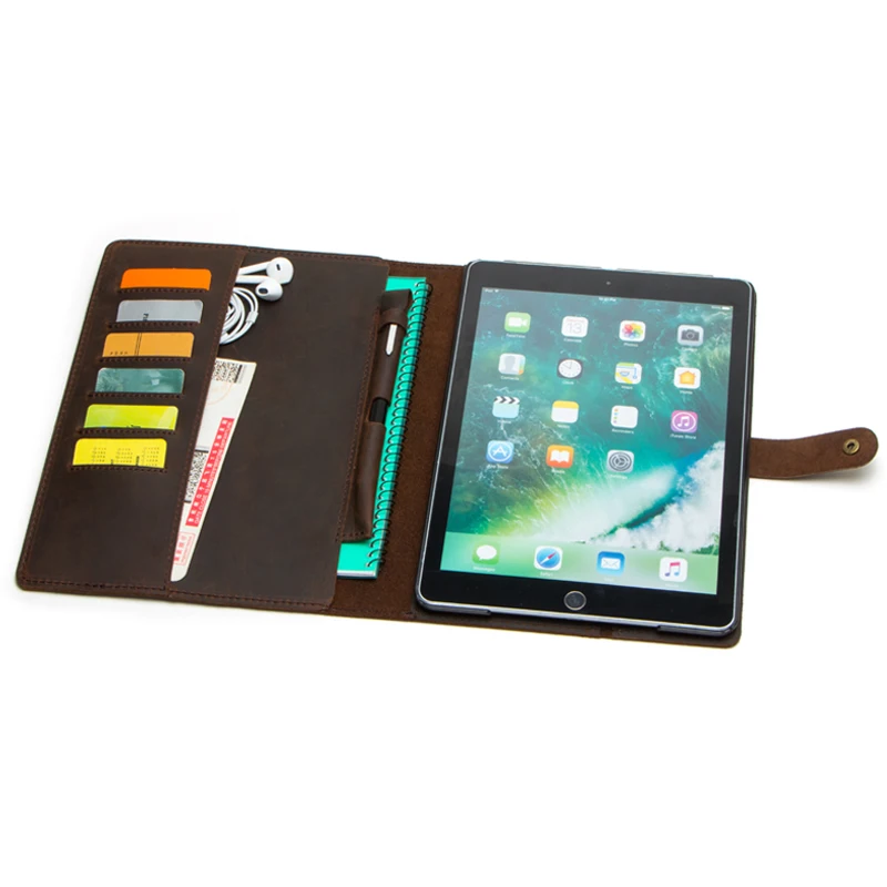 Роскошный Ретро чехол из нубука для iPad 9,7 5 6 Air 2 Pro 9,7, чехол с отделениями для карт, Карманный держатель для карандашей, флип-чехол с подставкой
