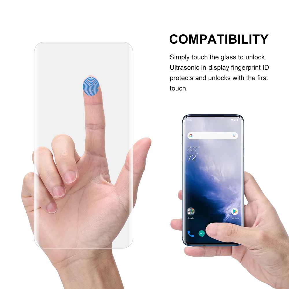Для Oneplus 7 Pro защита экрана с отпечатком пальца разблокировка УФ-стекло плёнка